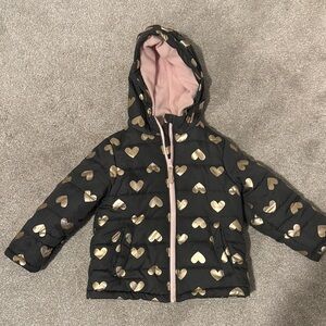 Carter's black and gold heart puffer jacket